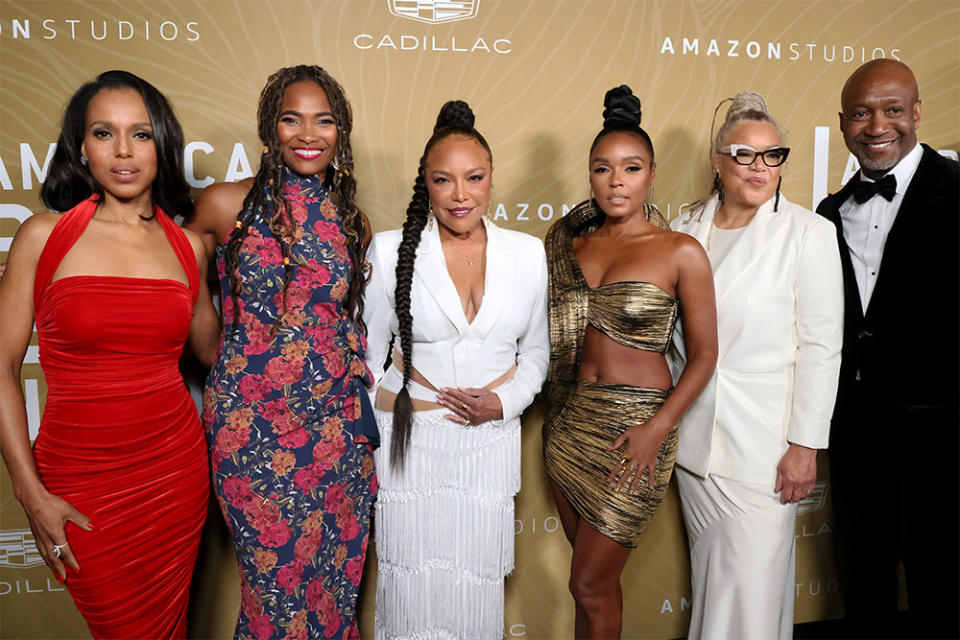 Kerry Washington, Nicole Friday, President and COO of ABFF Ventures, Lynn Whitfield, Janelle Monáe, Kasi Lemmons and Jeff Friday, Founder and CEO of ABFF Ventures attend the 5th American Black Film Festival Honors: A Celebration of Excellence in Hollywood at 1 Hotel West Hollywood on March 05, 2023 in West Hollywood, California.