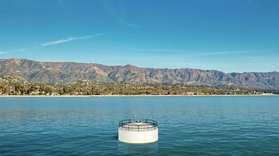 A rendering shows how the SeaWell desalination buoy would look from the surface of the water as part of project proposed off Vandenberg Space Force Base.