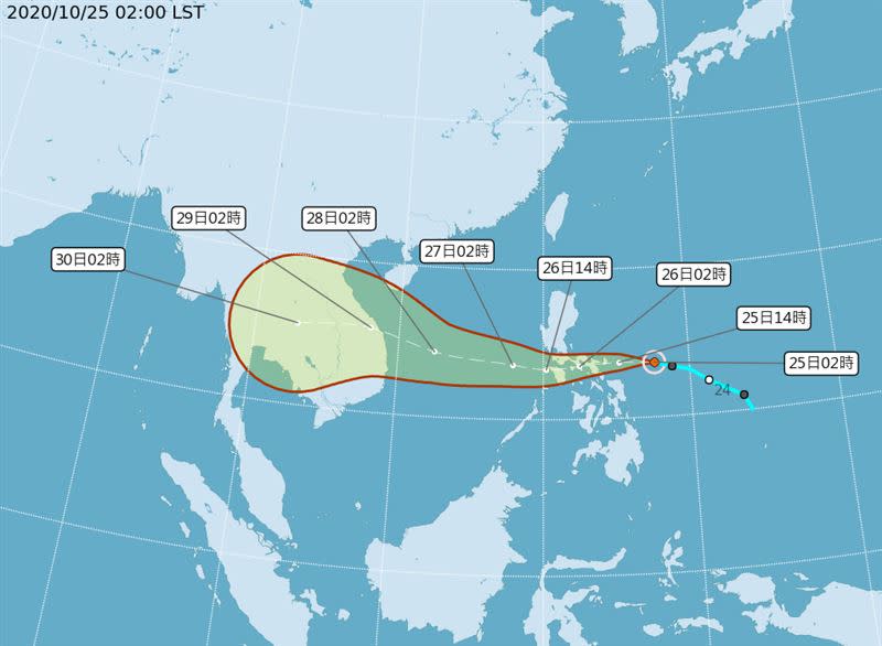 「莫拉菲」於25日凌晨2時生成。（圖／翻攝自中央氣象局）
