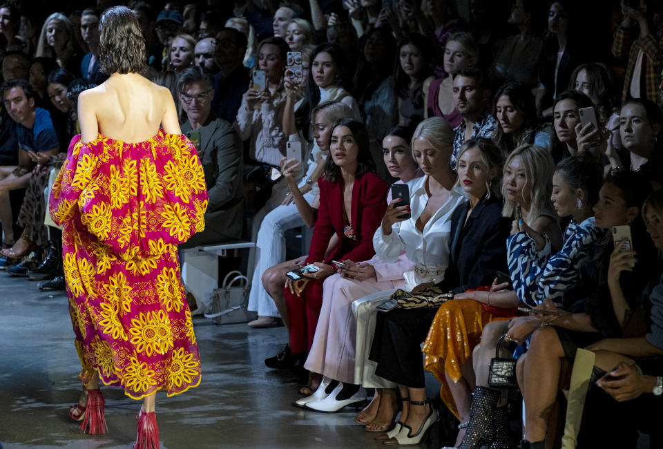 The Prabal Gurung collection is modeled during Fashion Week, Sunday, Sept. 8, 2019 in New York. (AP Photo/Craig Ruttle)