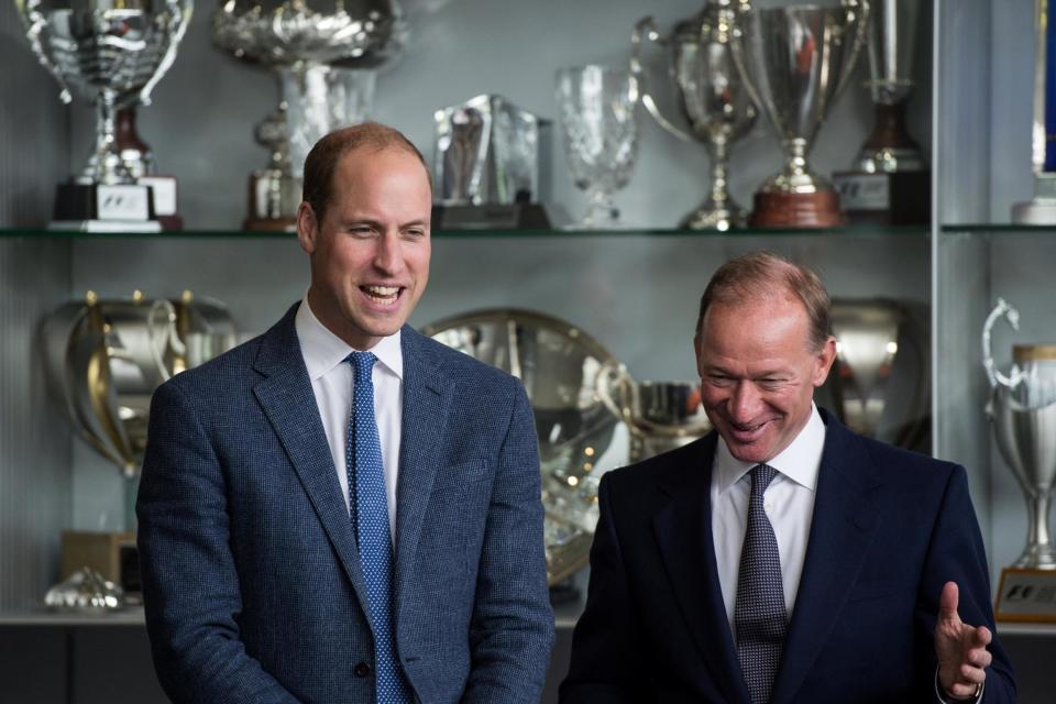 Prince William, left, pictured with McLaren Automative CEO Mike Flewitt (REUTERS)