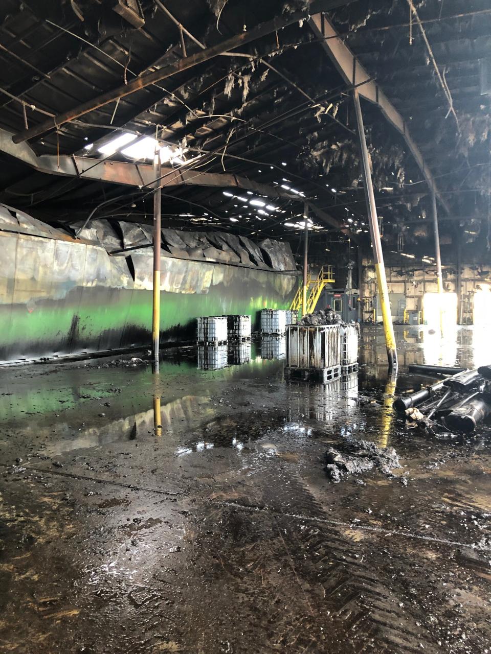 A damaged trommel inside C6-Zero's shingle recycling factory in Marengo.