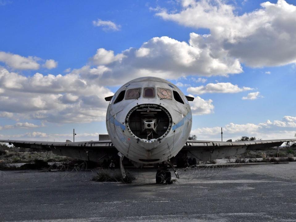 An image of the abandoned Nicosia International Airport in Cyprus.