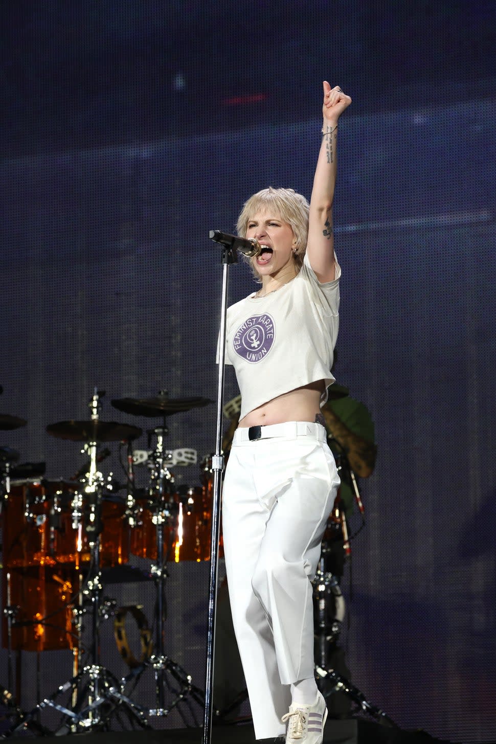 Hayley Williams of Paramore performing during the Eras Tour