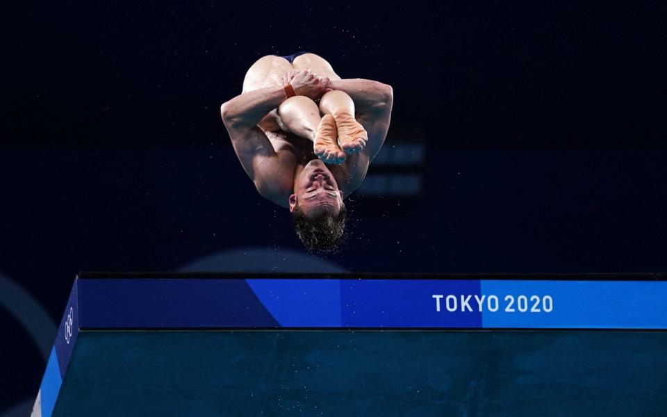 Great Britain's Tom Daley during the Men's 10m Platform Semifinal at the Tokyo Aquatics Centre on the fifteenth day of the Tokyo 2020 Olympic Games in Japan.  - Adam Davy/PA Wire