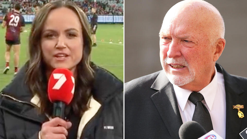 Rex Hunt's response to a Facebook post about AFLW star Daisy Pearce has been condemned across the footy world. Pic: Ch7/Getty