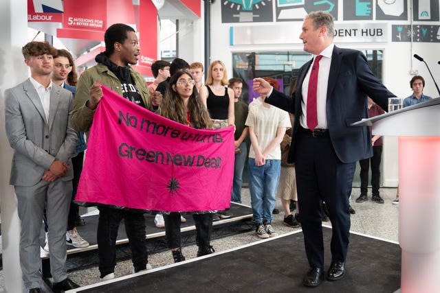 Demonstrators interrupt Labour party leader Sir Keir Starmer