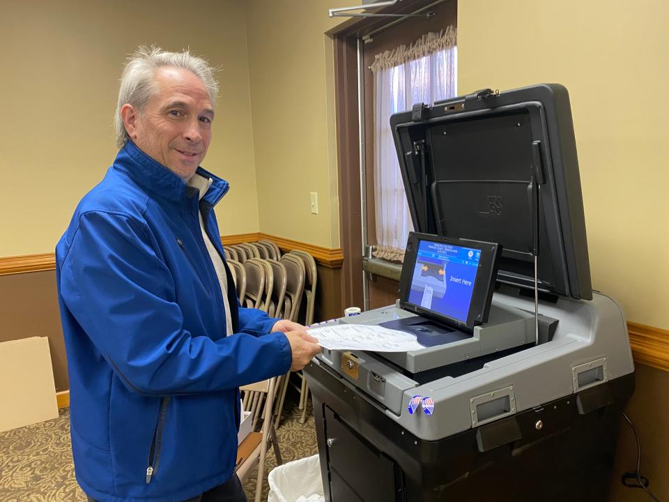 Greg Strine was ready to submit his ballot by 7:15 a.m. Nov. 7 at the Peters Township municipal building in Lemasters before heading over the mountain to his job as a music teacher at McConnellsburg High School.