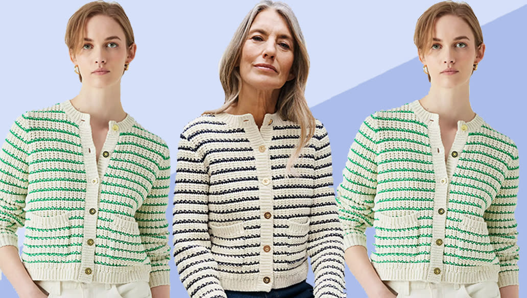 The sell-out cardigan now comes in a new shade. (John Lewis / Yahoo Life UK)