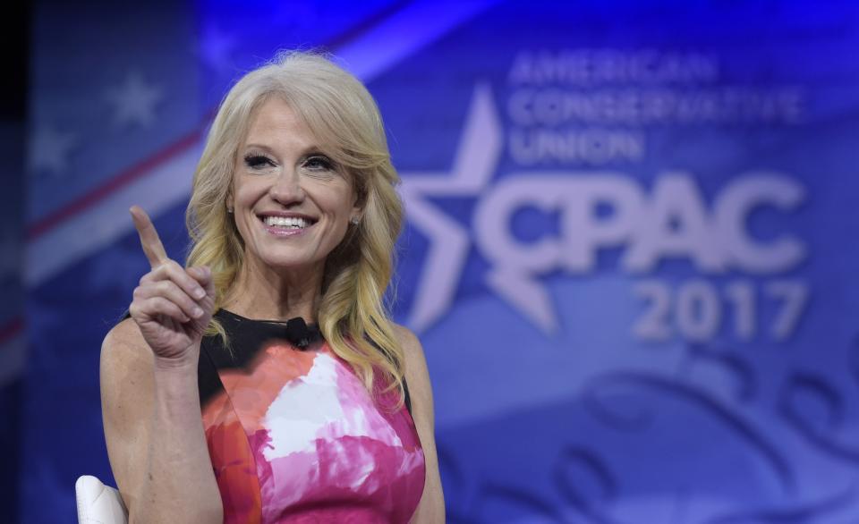 White House counselor Kellyanne Conway speaks at the Conservative Political Action Conference. (Photo: Susan Walsh/AP)