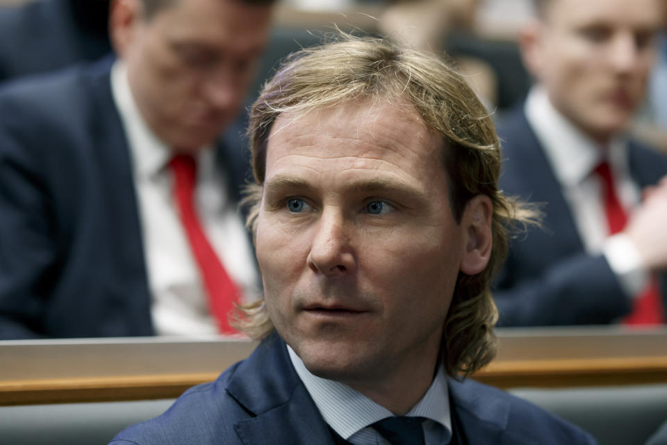 FILE - Pavel Nedved, Vice President of Juventus FC, attends the drawing of the matches for the Champions League 2018/19 quarter-finals at the UEFA headquarters in Nyon, Switzerland, Friday, March 15, 2019. Juventus was hit with a massive 15-point penalty for false accounting Friday, Jan. 20, 2023 following an appeal hearing at the Italian soccer federation. Former vice-president Pavel Nedved, CEO Maurizio Arrivabene, Agnelli and the entire board of directors resigned past Monday, Nov. 28, 2022. (Salvatore Di Nolfi/Keystone via AP, File)