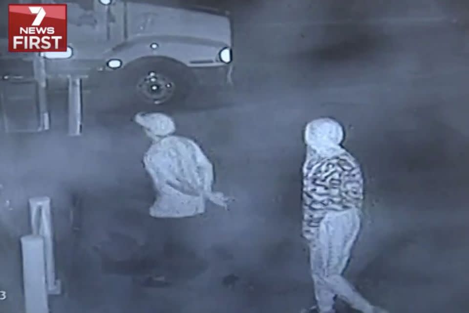 Two of the five men caught on camera. Photo: 7 News