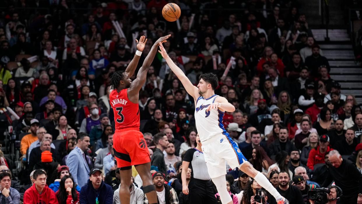 The Wizards had no answer early or late for the Raptors' star wing. (Photo by Mark Blinch/Getty Images)