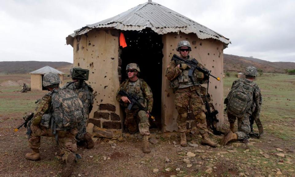 US soldiers during a joint training exercise with Senegalese 1st Paratrooper Battalion in Senegal.