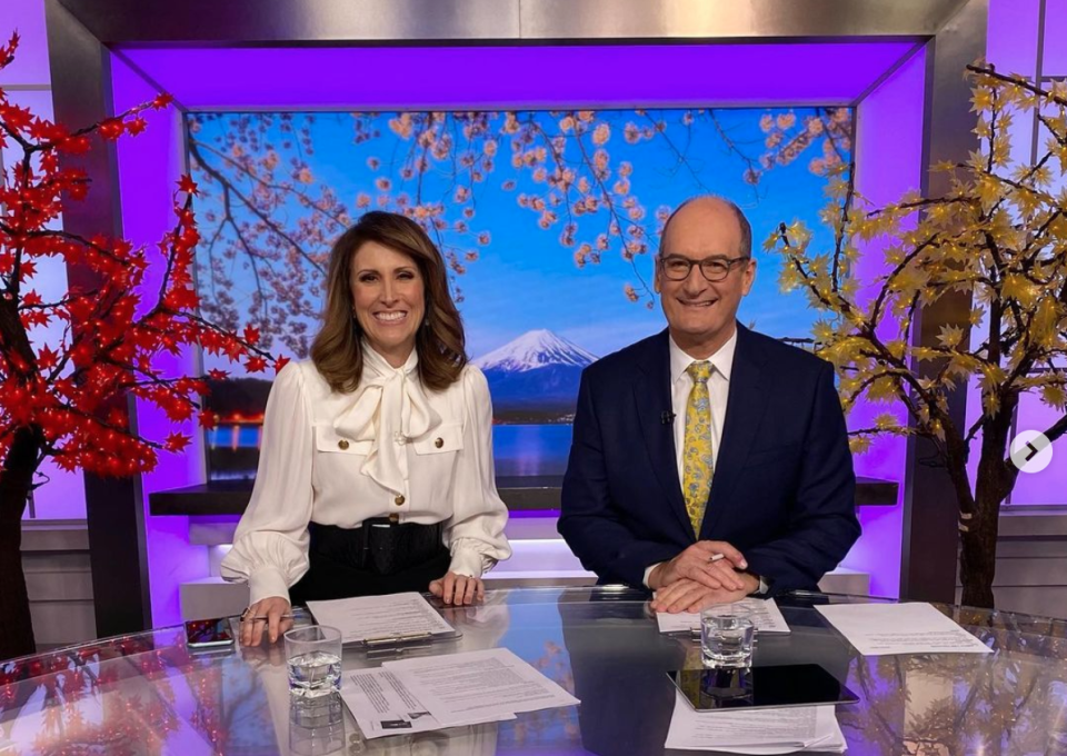 Natalie Barr and David Koch on the Sunrise set 