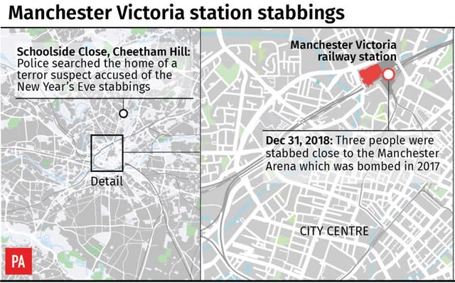 Locates knife attack at Manchester Victoria railway station