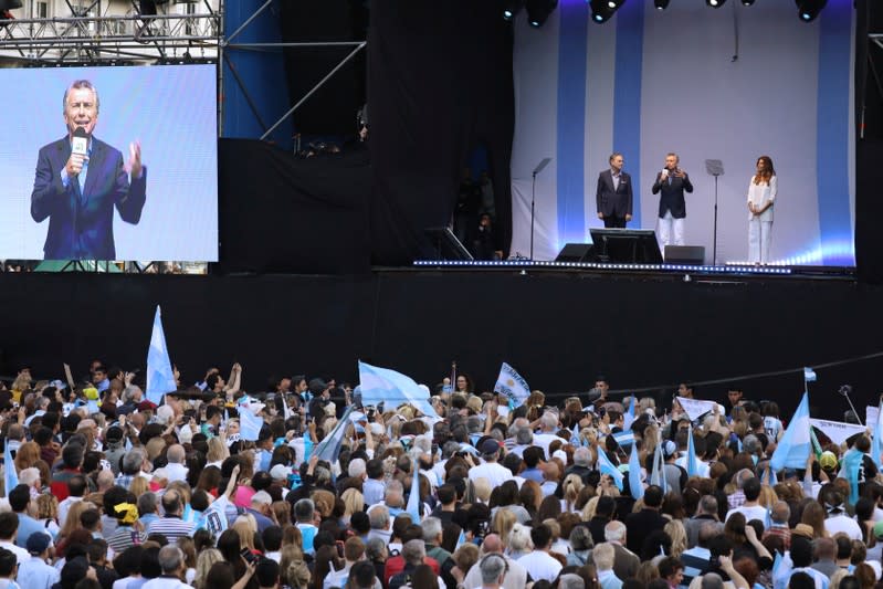 Argentina's President Mauricio Macri holds rally as part of his reelection campaign, in Buenos Aires