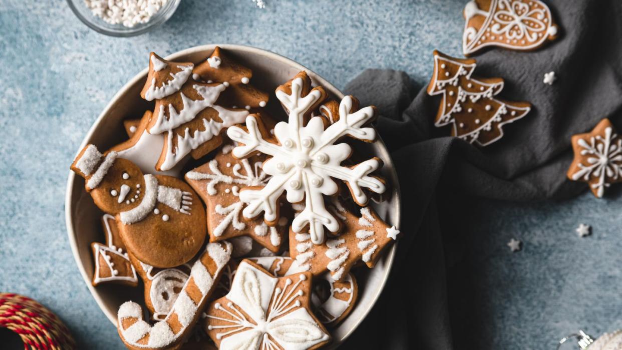 christmas cookies in a bowl