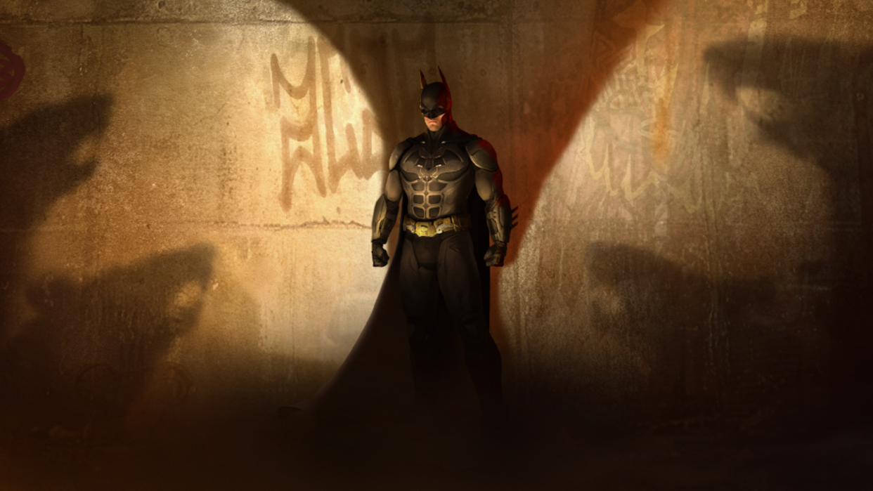  Batman: Arkham Shadow promo art - Batman standing in the shadows as giant shadows of rats surround him. Do they think they're related? Do they aspire to evolve the power of flight? Do they think they recognize him from RatMosh '17? We will never know. . 