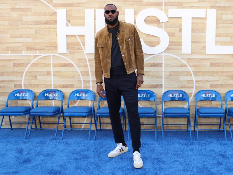 Lebron James attends the premiere of "Hustle" in 2022.