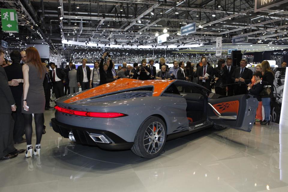 Bertone gives you a vision of the future—from the 1980s—with the wedge-shaped Bertone Nuccio concept, unveiled at the 2012 Geneva Auto Show. Highlighting its long, flat windshield with a bright orange accent, it has ignominiously drawn comparisons to a Dustbuster for its polarizing design. At least what's underneath the hood is appealing: the Nuccio (named after Giovanni Bertone's son) is powered by a Ferrari 4.3-liter V-8, good for 480 horsepower.