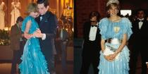 <p><em>The Crown </em>did a phenomenal job making Princess Diana's iconic teal ruffled ball gown—from the lamé details to the wide silver belt. Except the Princess wore the daring frock during a state visit in Canada, not in Australia as the show suggests.</p>