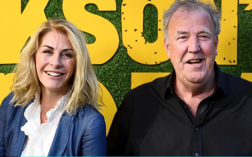  Jeremy Clarkson and Lisa Hogan were caught "snogging" in the street  - Jeff Spicer