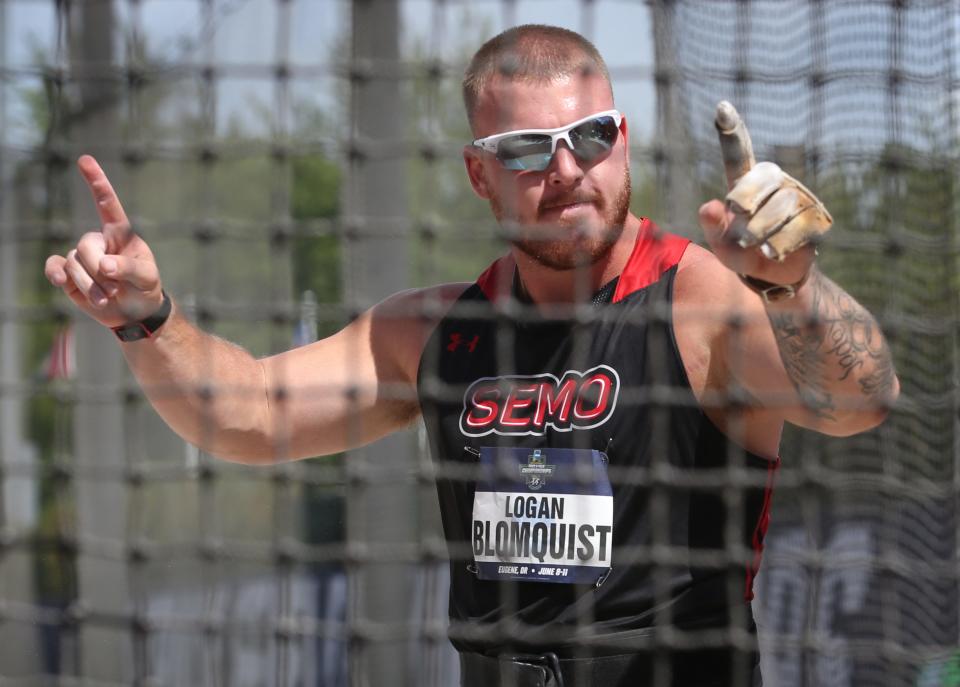 SE Missouri's Logan Blomquist wins the men's hammer throw at the NCAA Outdoor Track & Field Championships Wednesday June 8, 2022 at Hayward Field in Eugene, Ore.