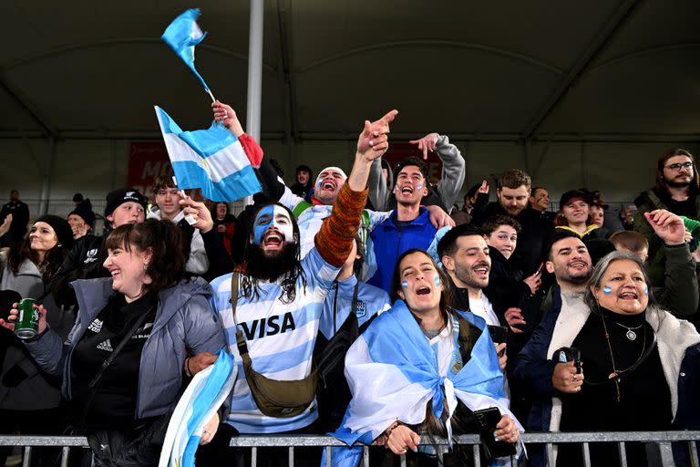 Los hinchas argentinos dijeron presente en el Orangetheory Stadium de Christchurch y presenciaron un hecho histórico