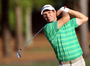 PALM HARBOR, FL - MARCH 17: Padraig Harrington of Ireland plays a shot on the 18th hole during the third round of the Transitions Championship at the Innisbrook Resort and Golf Club on March 17, 2012 in Palm Harbor, Florida. (Photo by Sam Greenwood/Getty Images)