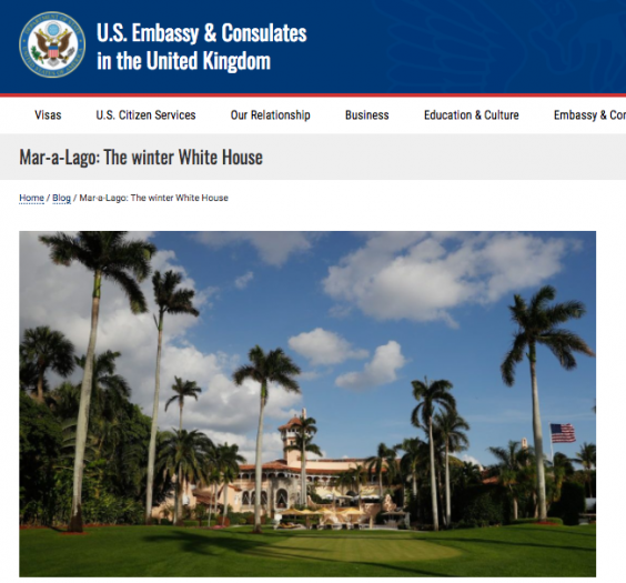 Donald Trump's Mar-a-Lago resorted promoted on State Department website in apparent ethics violation