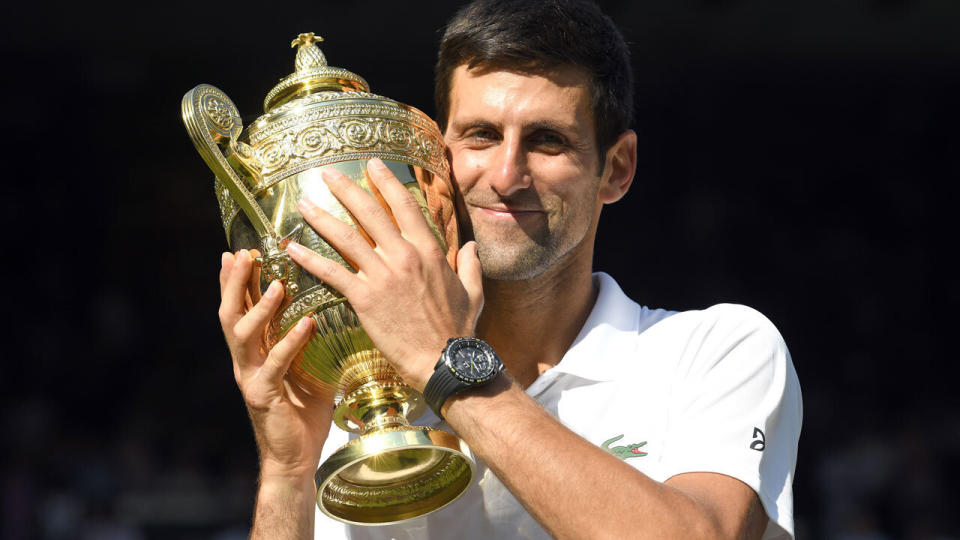 Novak Djokovic will be the defending Wimbledon champion. Pic: Getty