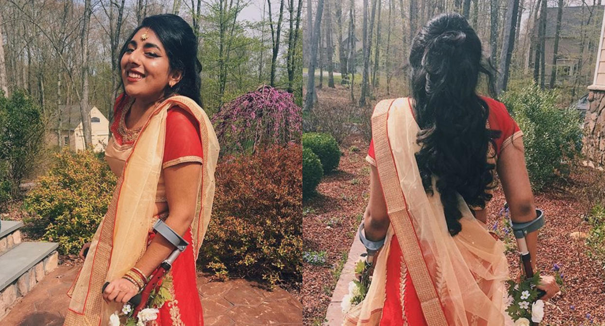 Shruti Rajkumar on her way to prom. (Photo: shruti_rajkumar via Twitter)