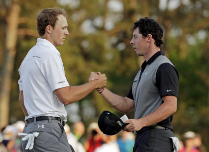 Rory McIlroy, right, and Jordan Spieth are ranked 1-2 in the world, respectively. (AP)