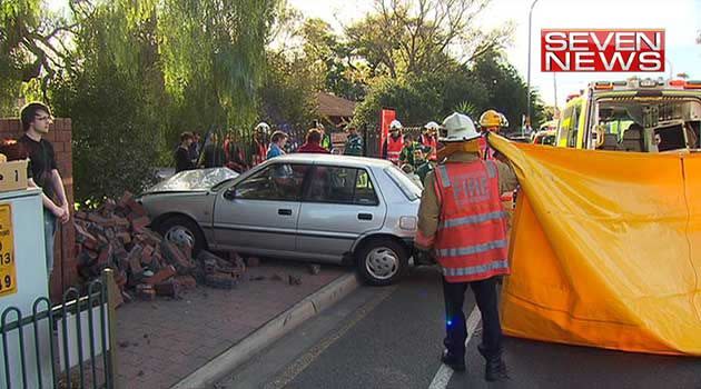 The scene of the crash on Prospect Rd. Photo: 7News.