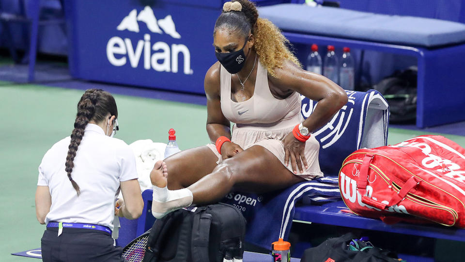 Serena Williams, pictured here during the semi-finals at the US Open.