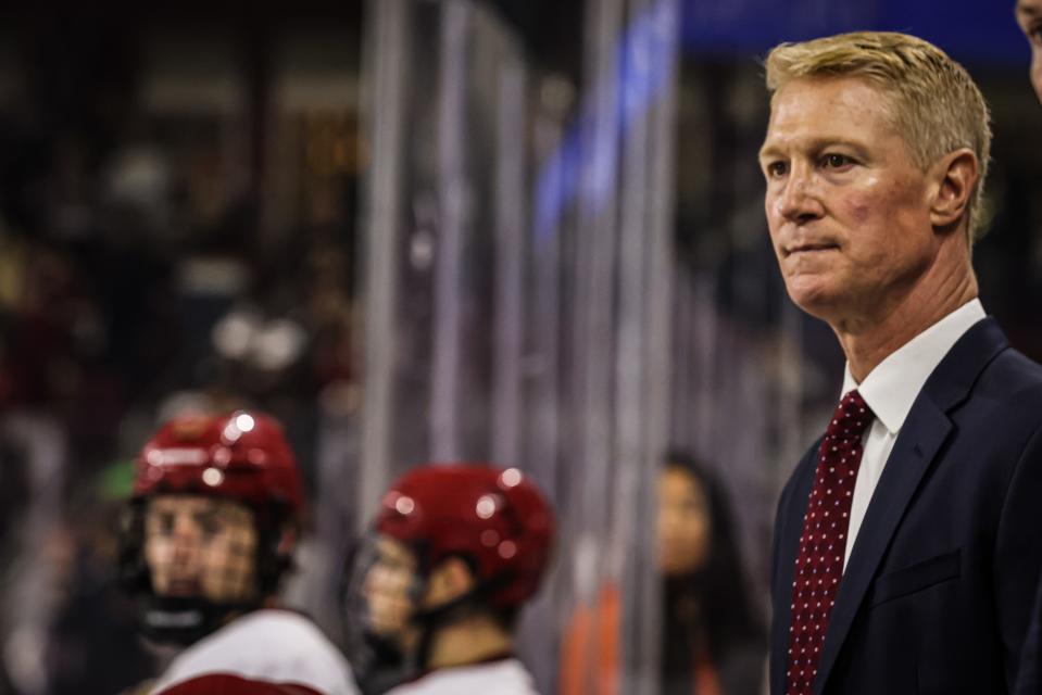 Southborough's Greg Brown participates in his first Beanpot as a head coach on Monday.