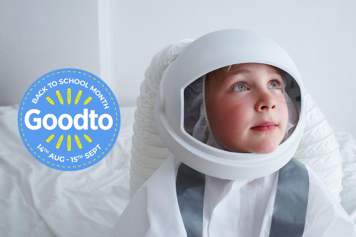  Portrait of boy dressed as an astronaut  