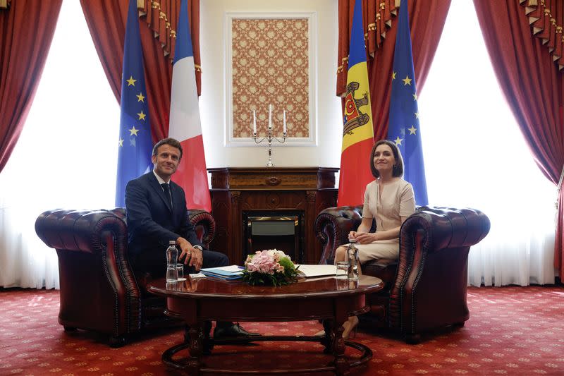 French President Emmanuel Macron visits Moldova