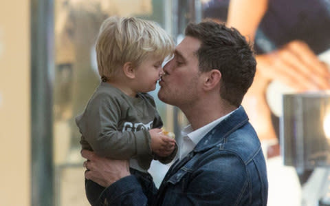 Michael Buble with his son Noah in 2015 - Credit: Iconic