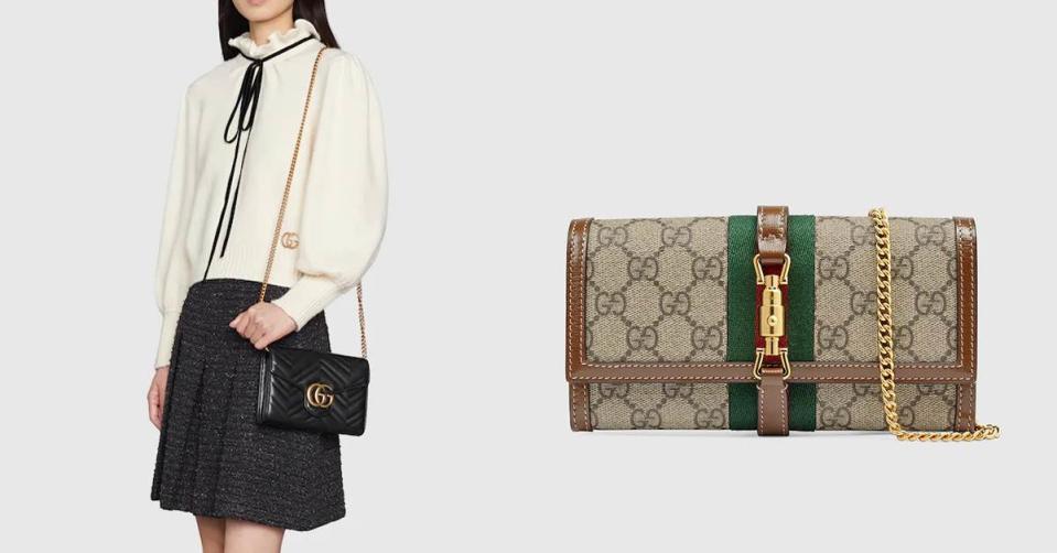 圖左：經典款GG MARMONT MATELASSÉ MINI圖右：經典款JACKIE 1961 CHAIN WALLET圖片來源：Gucci