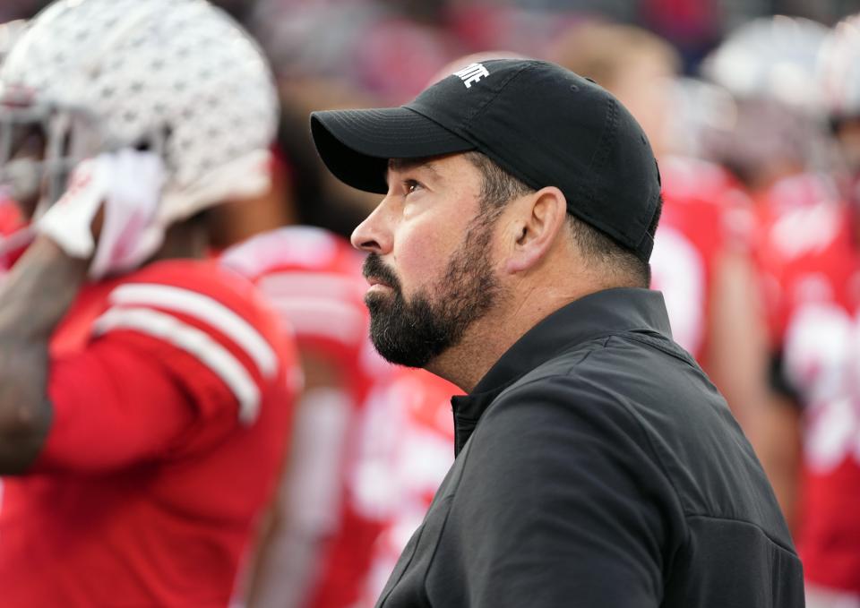 Coach Ryan Day is 46-6 as the head coach of the Ohio State football team.