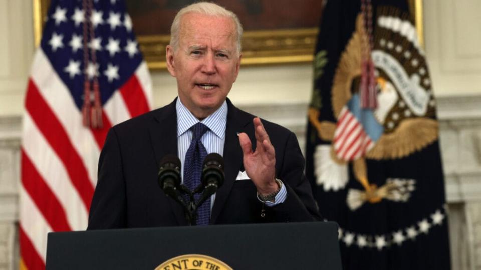 President Joe Biden delivers remarks on the COVID-19 response and the vaccination program during an event at the State Dining Room of the White House May 4, 2021 in Washington, DC. (Photo by Alex Wong/Getty Images)