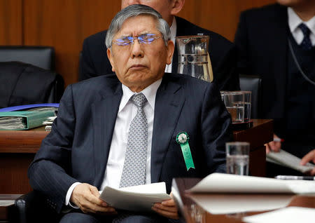 Bank of Japan (BOJ) Governor Haruhiko Kuroda attends a financial and monetary committee session at the Lower House of the parliament in Tokyo, Japan, February 16, 2018. REUTERS/Toru Hanai