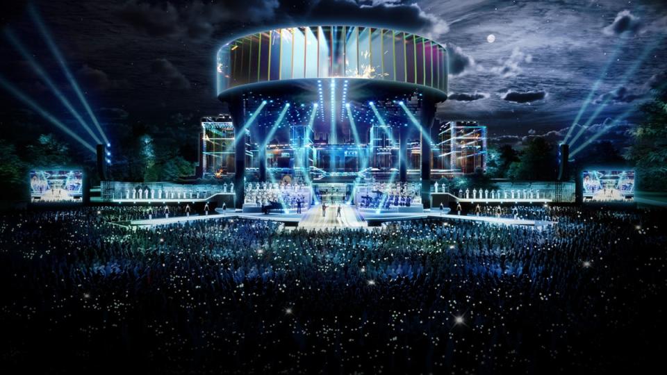 CGI representations of the stage were released on Sunday (BBC Studios/PA Wire)