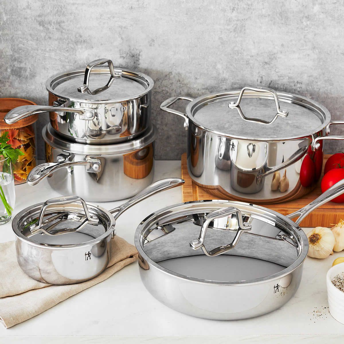 J.A. Henckels RealClad 10-Piece Stainless Steel Cookware Set