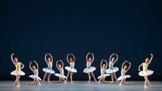 Miami City Ballet dancers in "Divertimento No. 15,"  choreographed by George Balanchine.