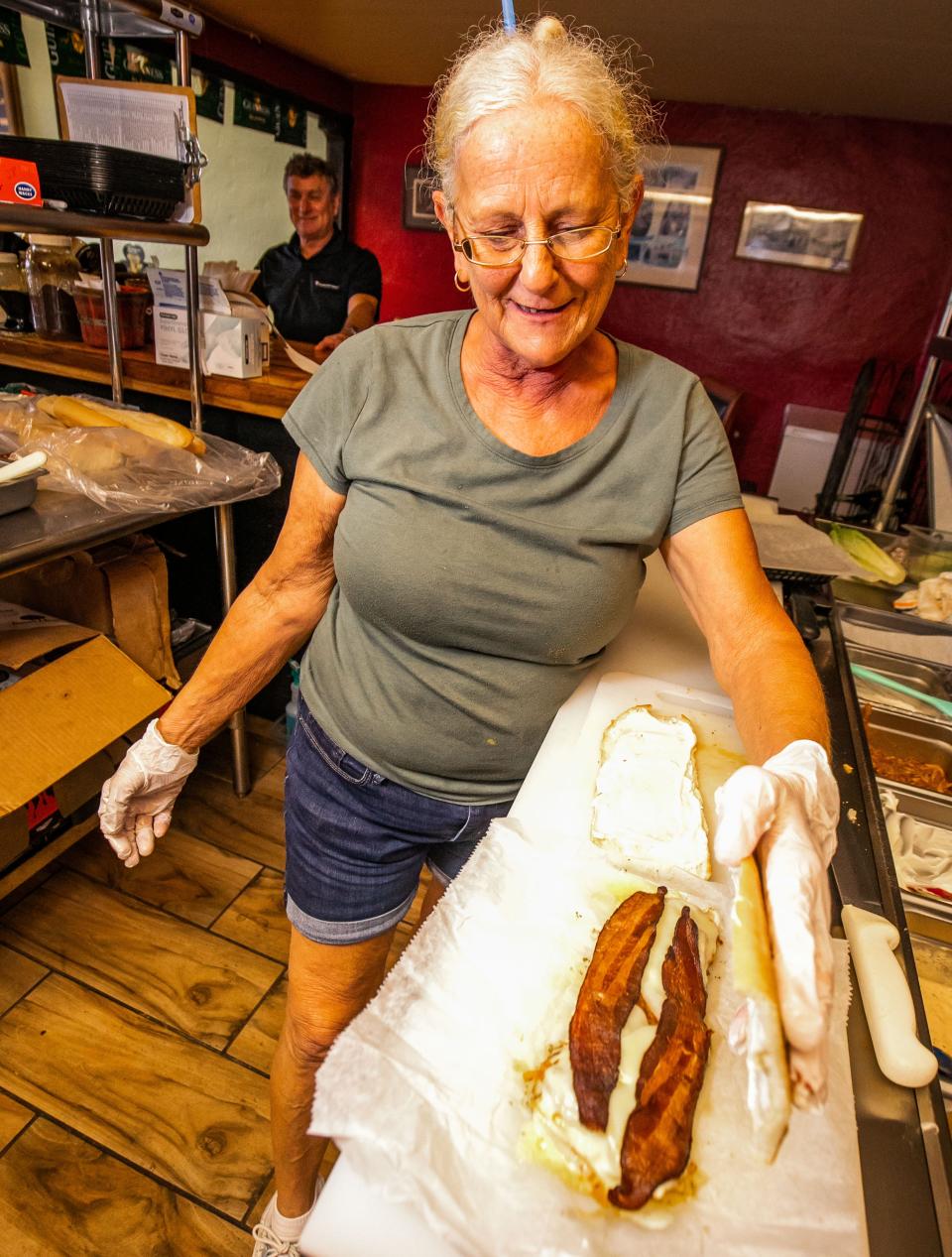 Molly Maguire's Sandwich Chef Patti McGuire at work on May 17, 2022.
