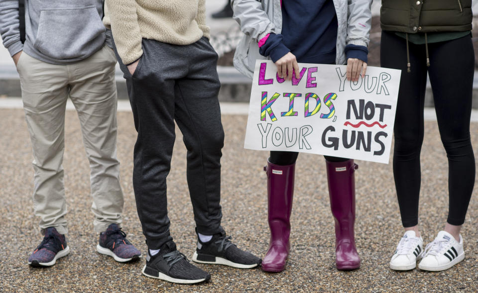 Students&nbsp;protest against gun violence.