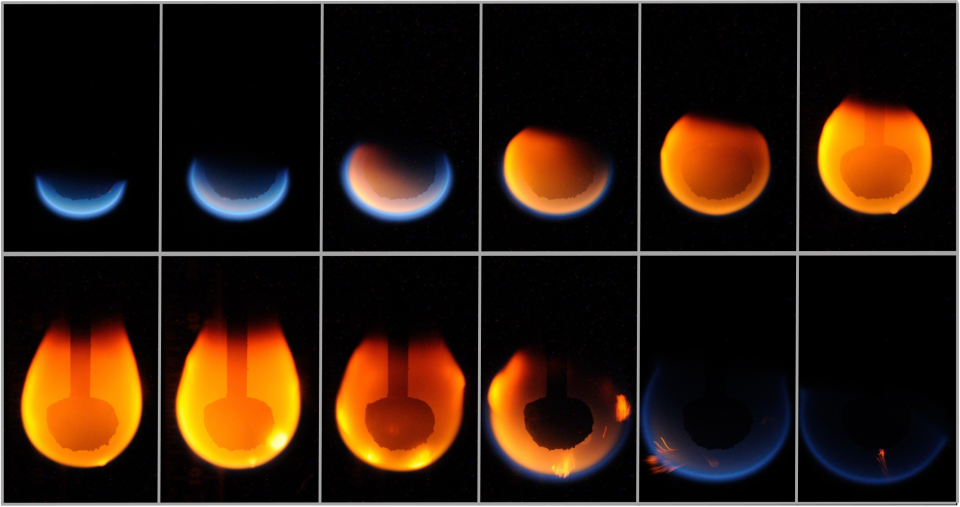 Schon vor einigen Jahren gab es Grundlagenforschung zum Verhalten von Flammen in Weltraum. Darauf soll nun in umfassenden Experimenten aufgebaut werden (Bild: NASA)